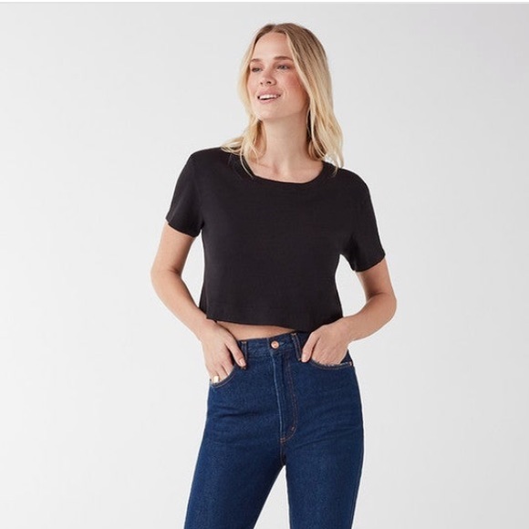 Splendid Tops - NWT Splendid Cass Crop Tee black size M